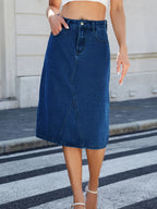 Slit Back Midi Denim Skirt (10)