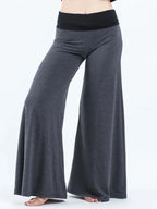 High Waisted Wide Leg Yoga Pants Contrast Waistband (4)