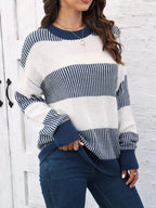 Full Size Block Dropped Shoulder Sweater Plus (4)