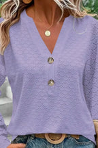 Eyelet Notched Long Sleeve T-shirt (9)