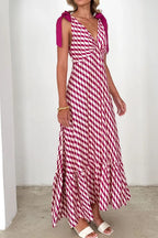 Printed V-neck Tie Shoulder Midi Cami Dress (3)