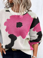 Floral Pattern Round Neck Sweater (9)