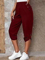 Full Size Roll-tab Capris Pants (3)