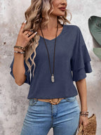 V-neck Half Sleeve Blouse (14)