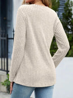 V-neck Long Sleeve T-shirt (35)