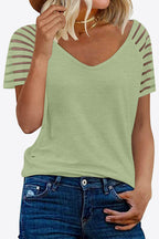 V-neck Raglan Sleeve Tee (7)