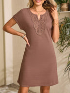 Waffle Knit Short Sleeve Dress (2)