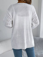 Open-front Crochet Knit Cardigan (2)