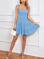 Tiered Tie Shoulder Mini Dress (26)