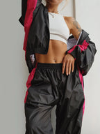 Zip Up Long Sleeve Top Pants Set (15)