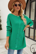 Boat Neck Dropped Shoulder Knit Top (13)