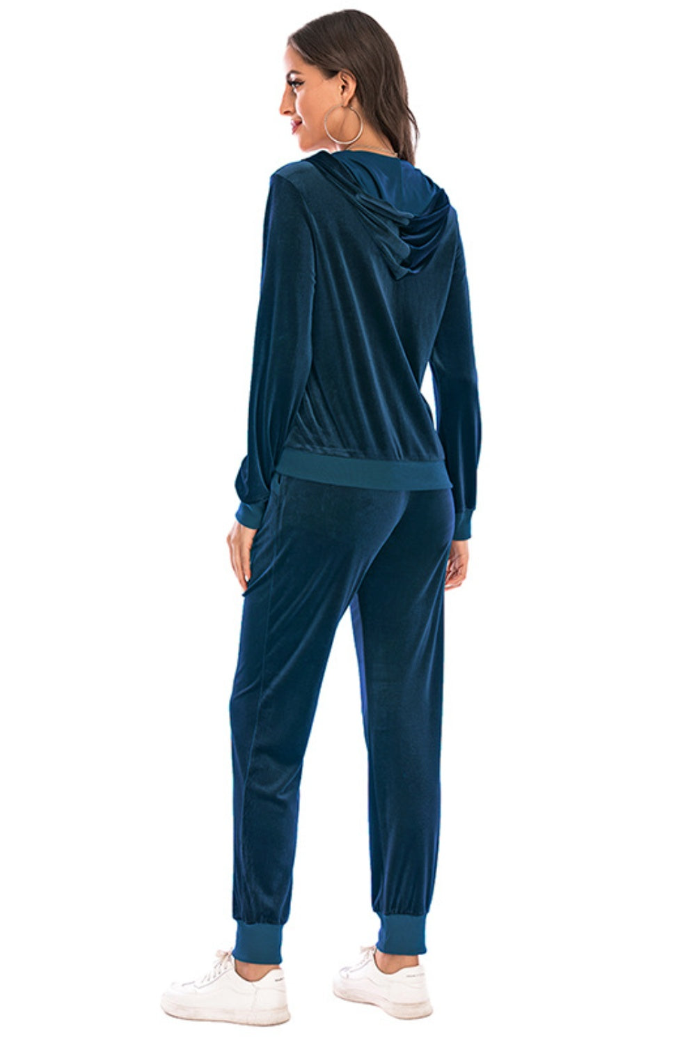 Zip-up Hooded Jacket Pants Set (20)