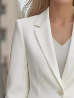 Lapel Collar One Button Blazer (5)