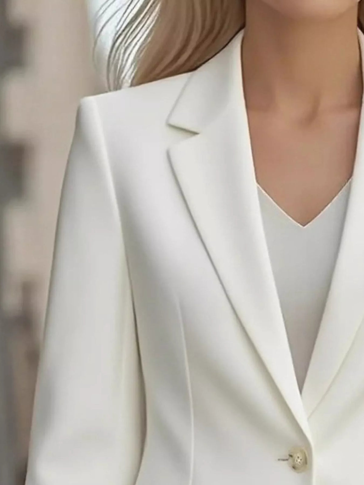 Lapel Collar One Button Blazer (5)