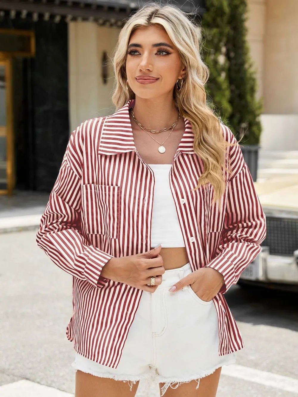 Striped Button Up Long Sleeve Shirt (12)