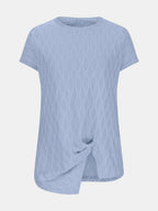 Full Size Round Neck Short Sleeve T-shirt (7)