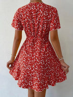Floral Flutter Sleeve Wrap Mini Dress (8)