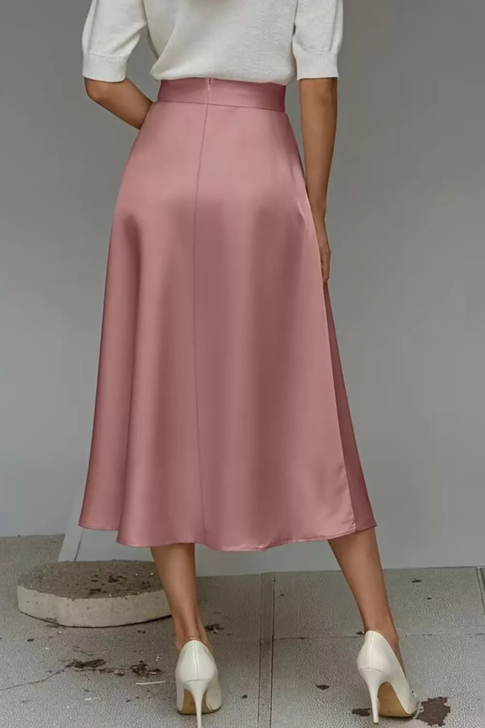 Satin A-line Midi Skirt (21)