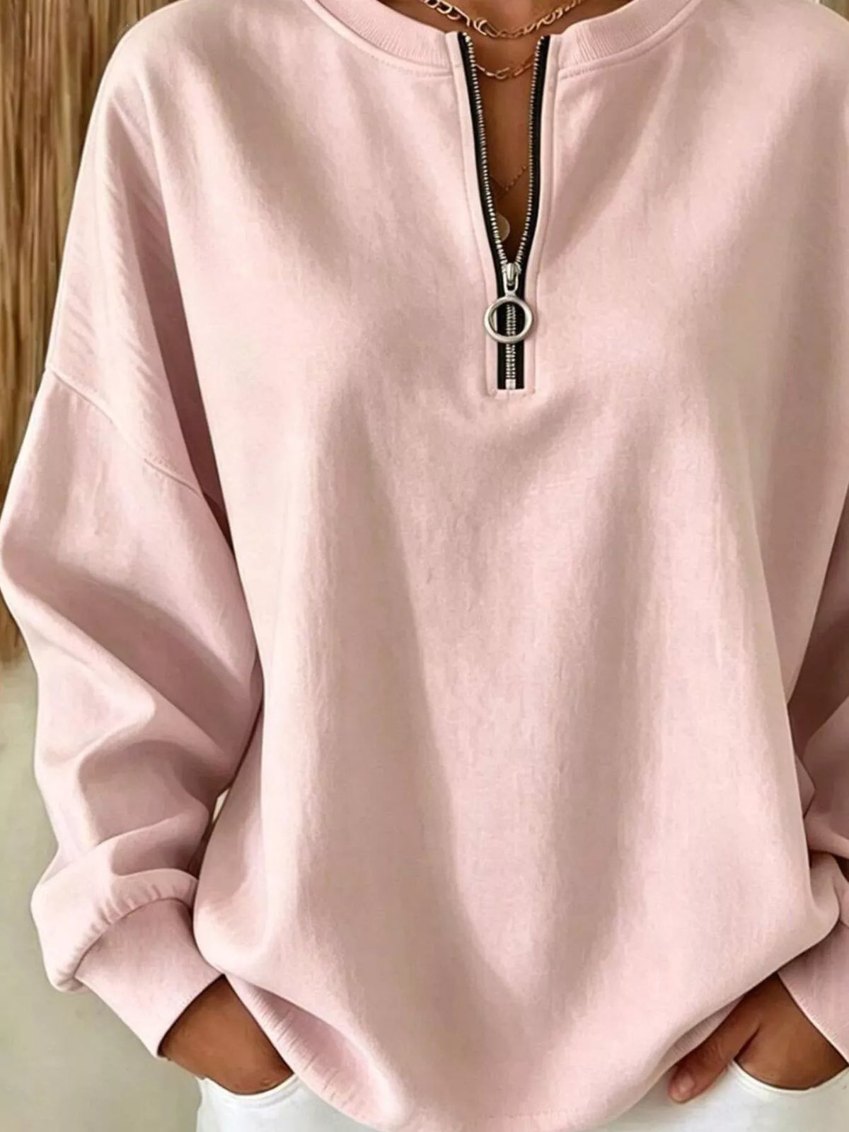 Quarter-zip Dropped Shoulder Sweatshirt (9)