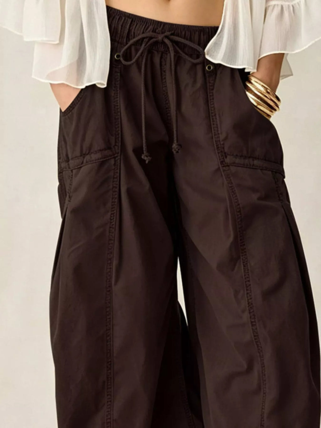 High-waisted Cargo Wide-leg Pants (22)