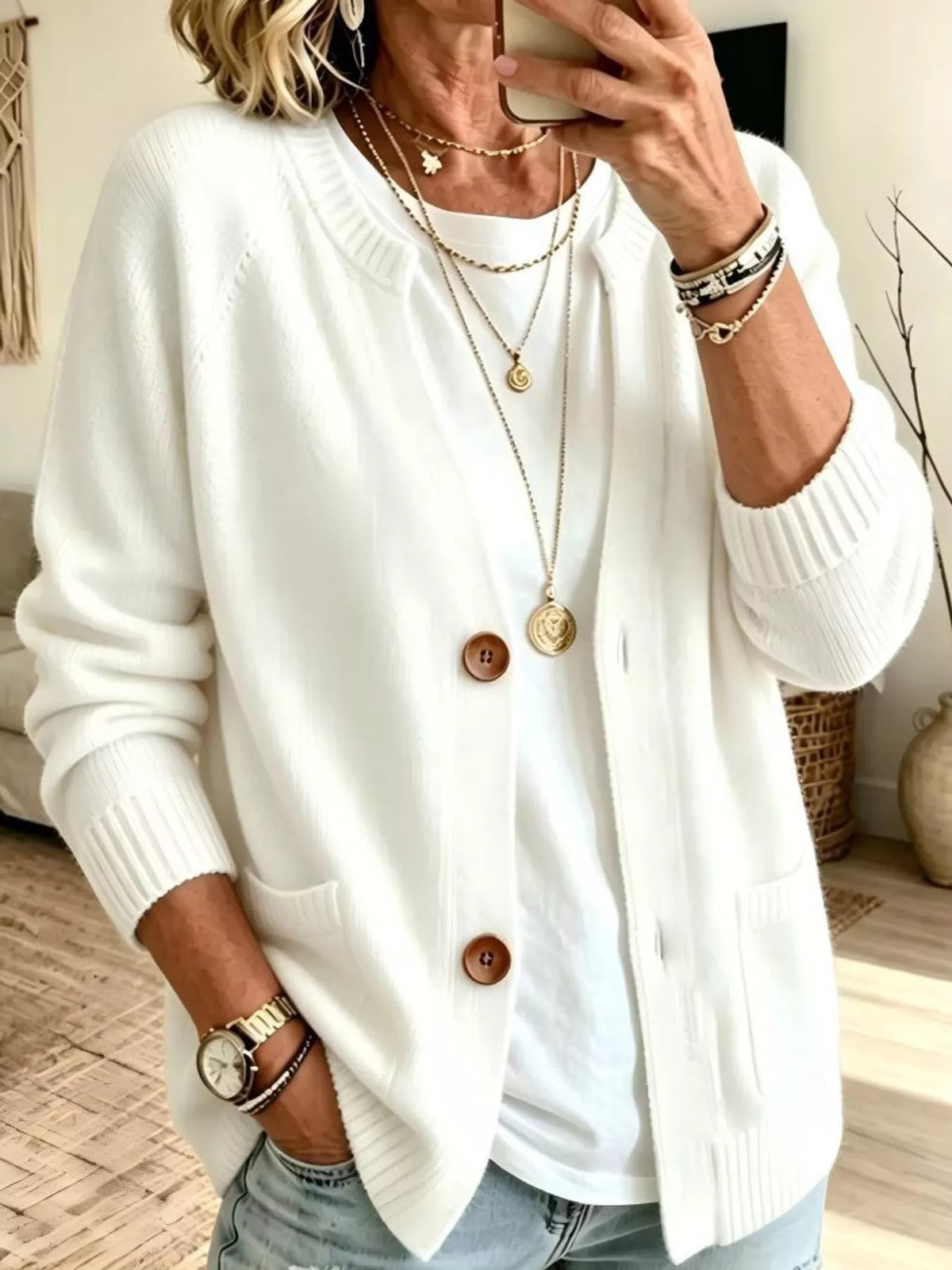 Full Size Button-down Knit Cardigan Plus (14)