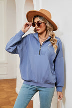 Half-zip Dropped Shoulder Sweatshirt (3)