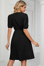 V-neck Puff Sleeve Dress (19)