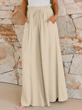 Drawstring Wide Leg Pants Pockets