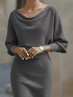 Cowl Neck Bodycon Midi Dress (4)