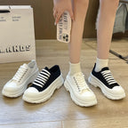 Lace Up Round Toe Platform Sneakers (3)