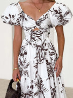 Off-shoulder Floral Tiered Dress Ruffle Details (8)