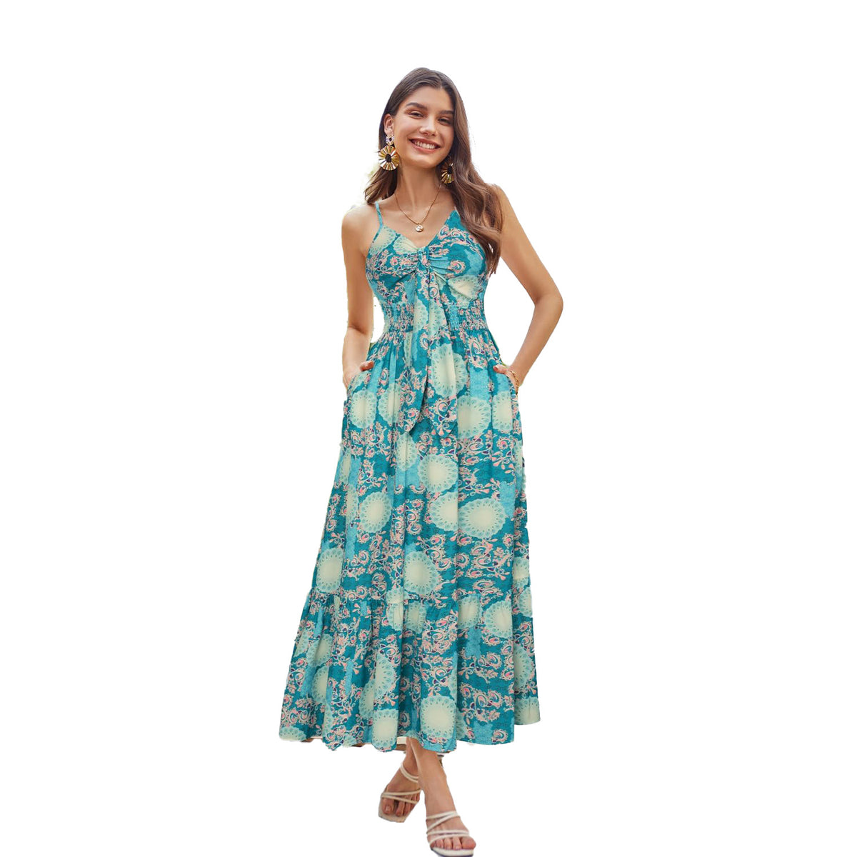 Bohemian Print Slip Dress Vacation variant CJLY231117636JQ|CJLY231117637KP|CJLY231117638LO|CJLY231117639MN|CJLY231117640NM