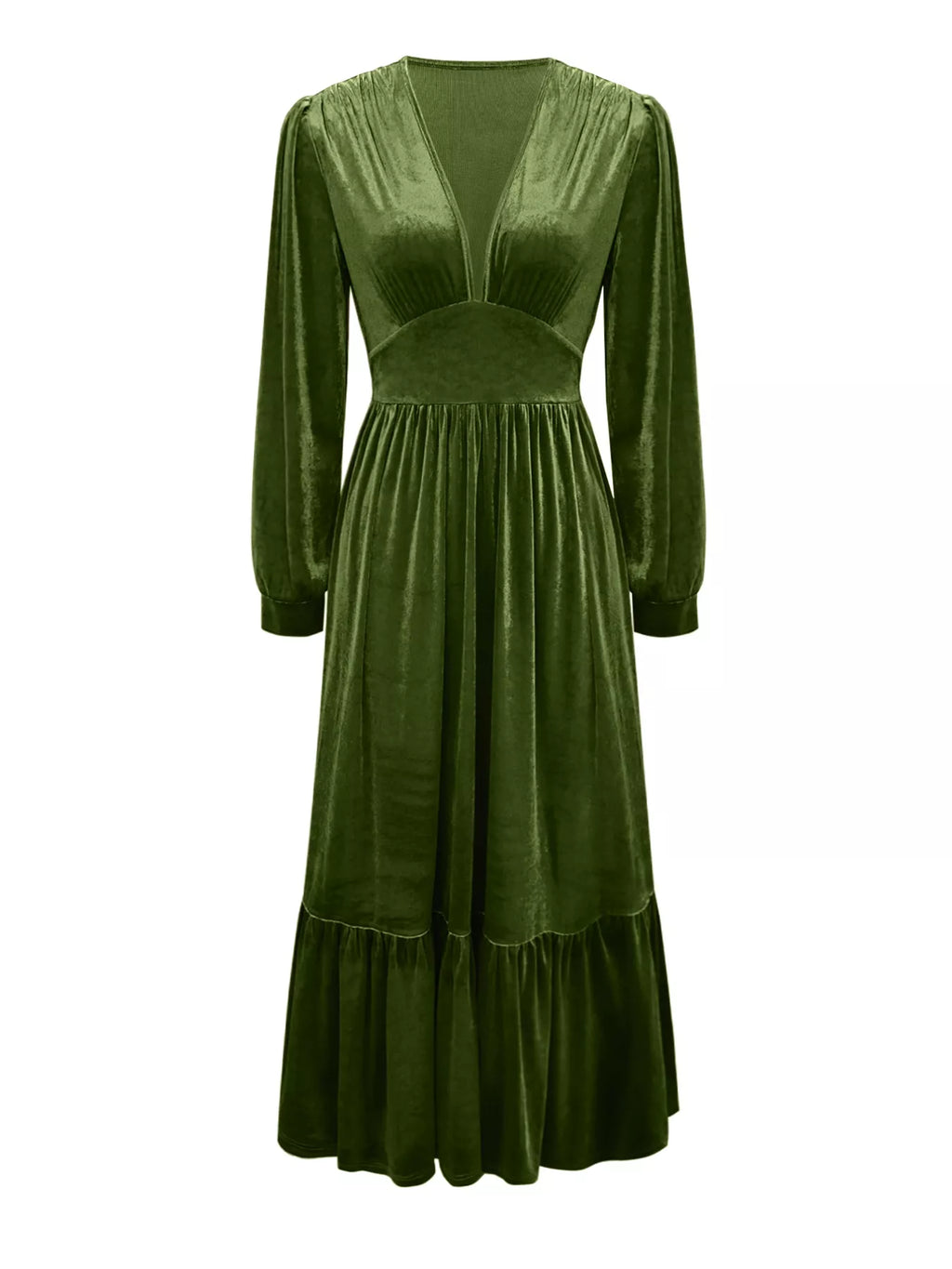Ruffled Hem Long Sleeve Dress (5)