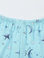 Printed Round Neck Top Shorts Lounge Set (21)