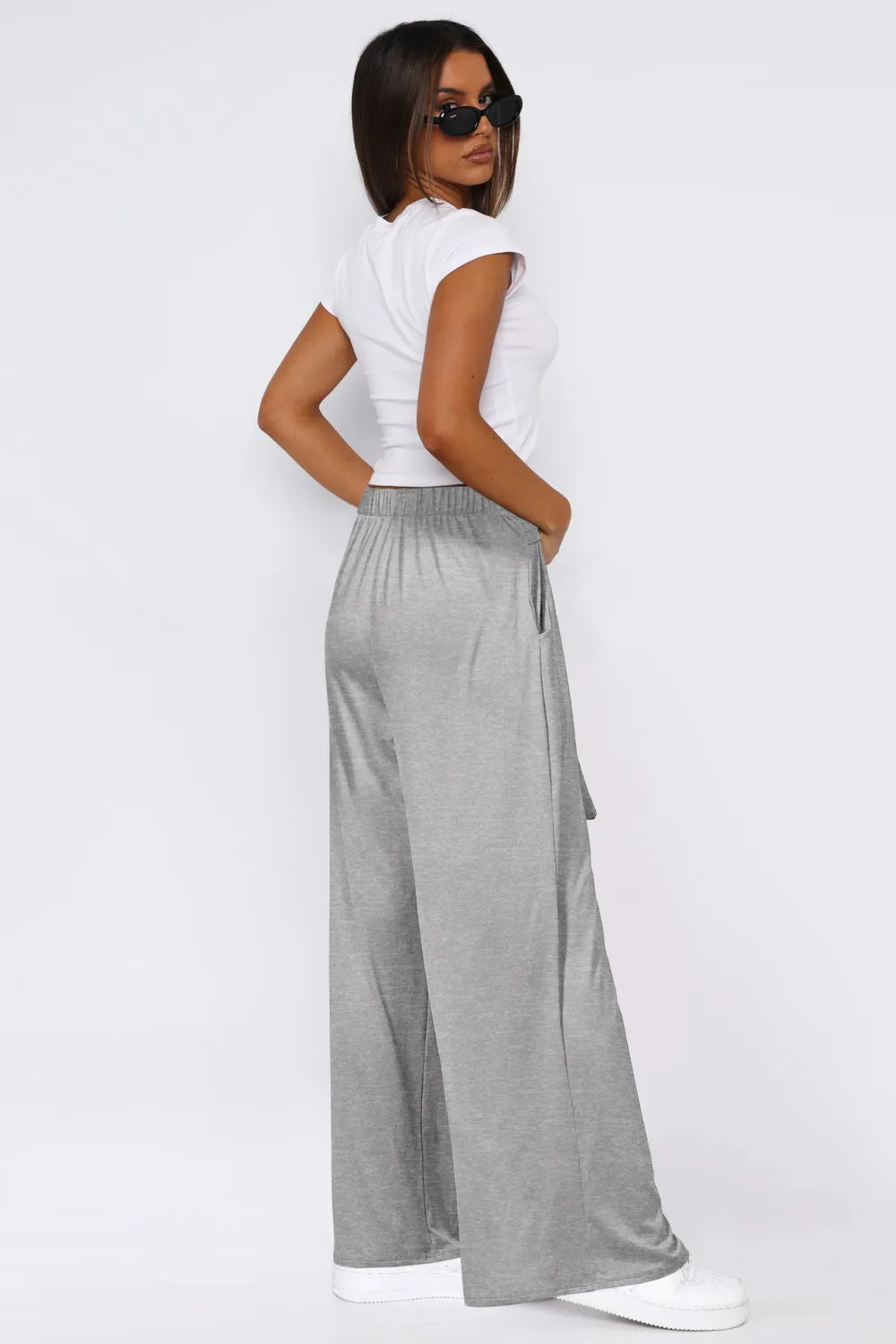 Tied Pocketed Wide Leg Pants (3)