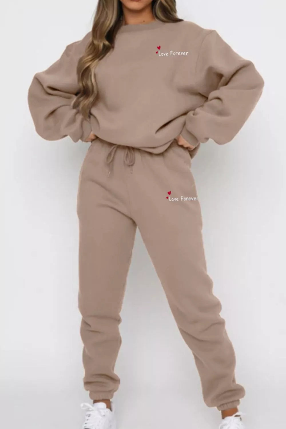 Round Neck Sweatshirt Joggers Set (17)