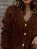 Full Size V-neck Button-up Cardigan Plus (5)