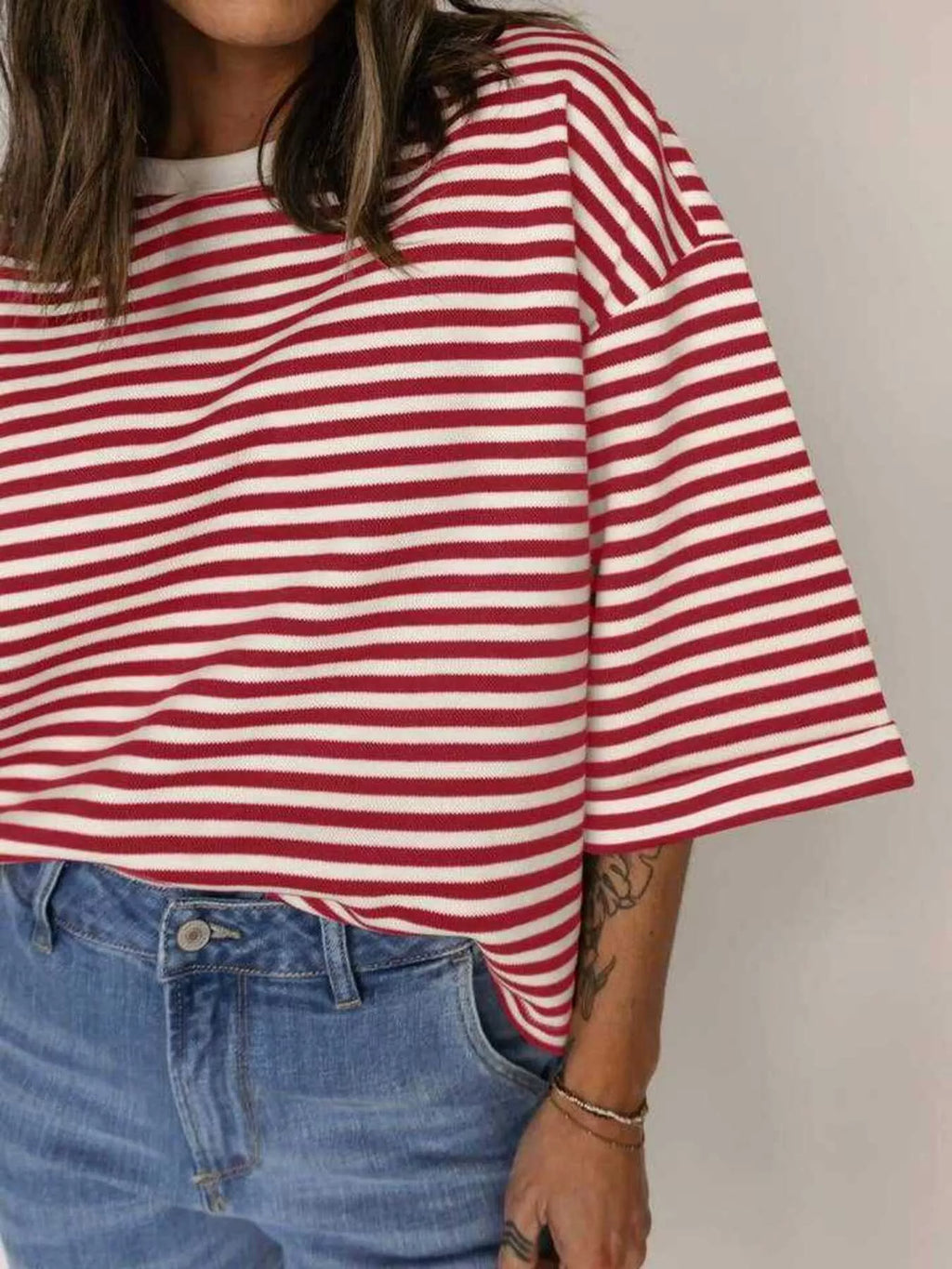 Striped Back Bow Tie T-shirt (17)