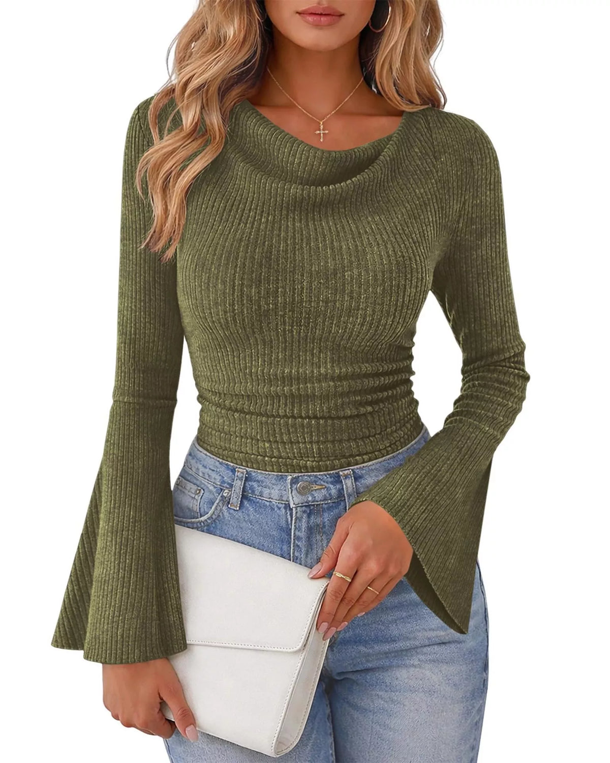 Ribbed Bell Sleeve T-shirt (11)