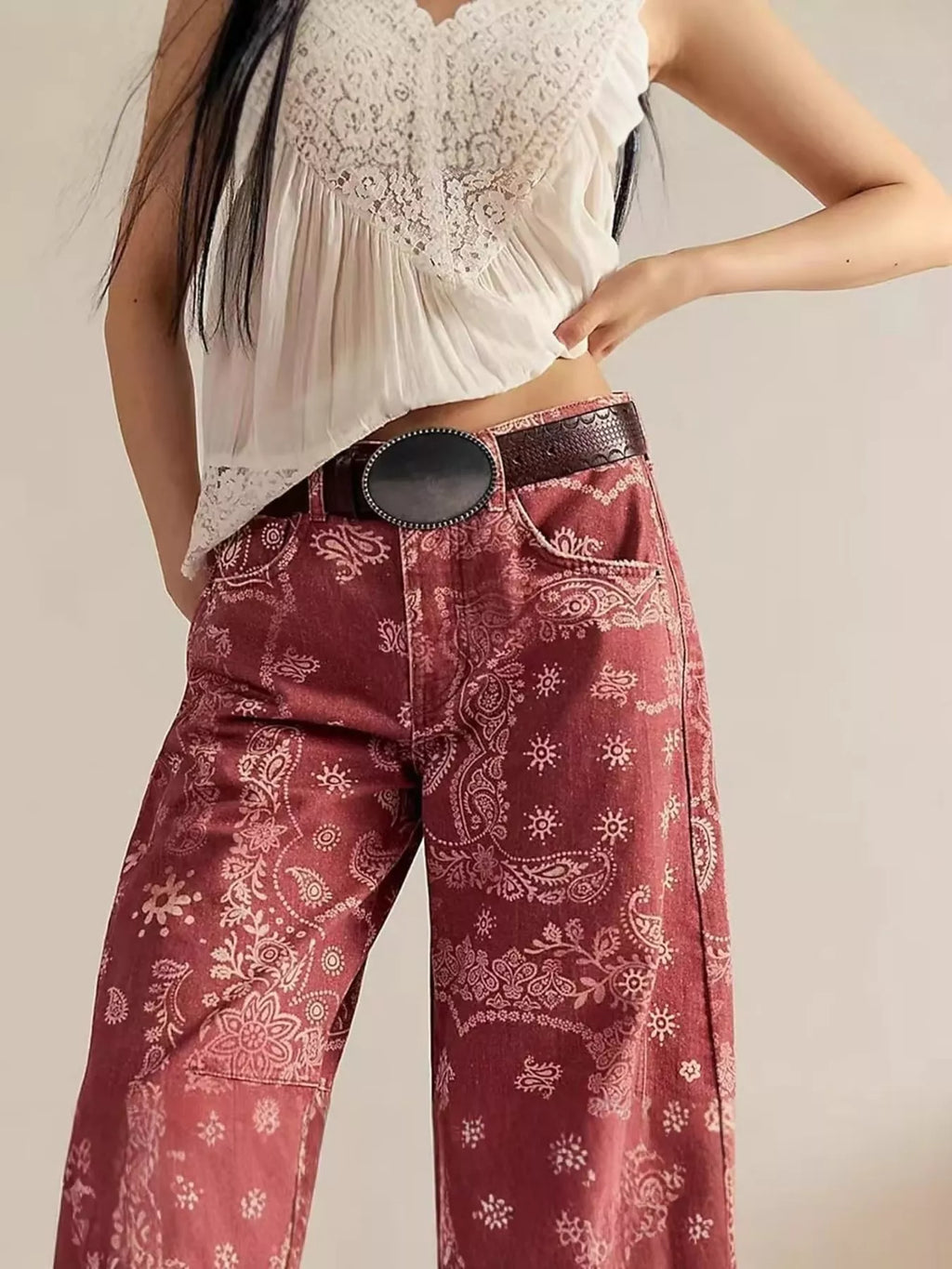 Printed Wide-leg Jeans (3)