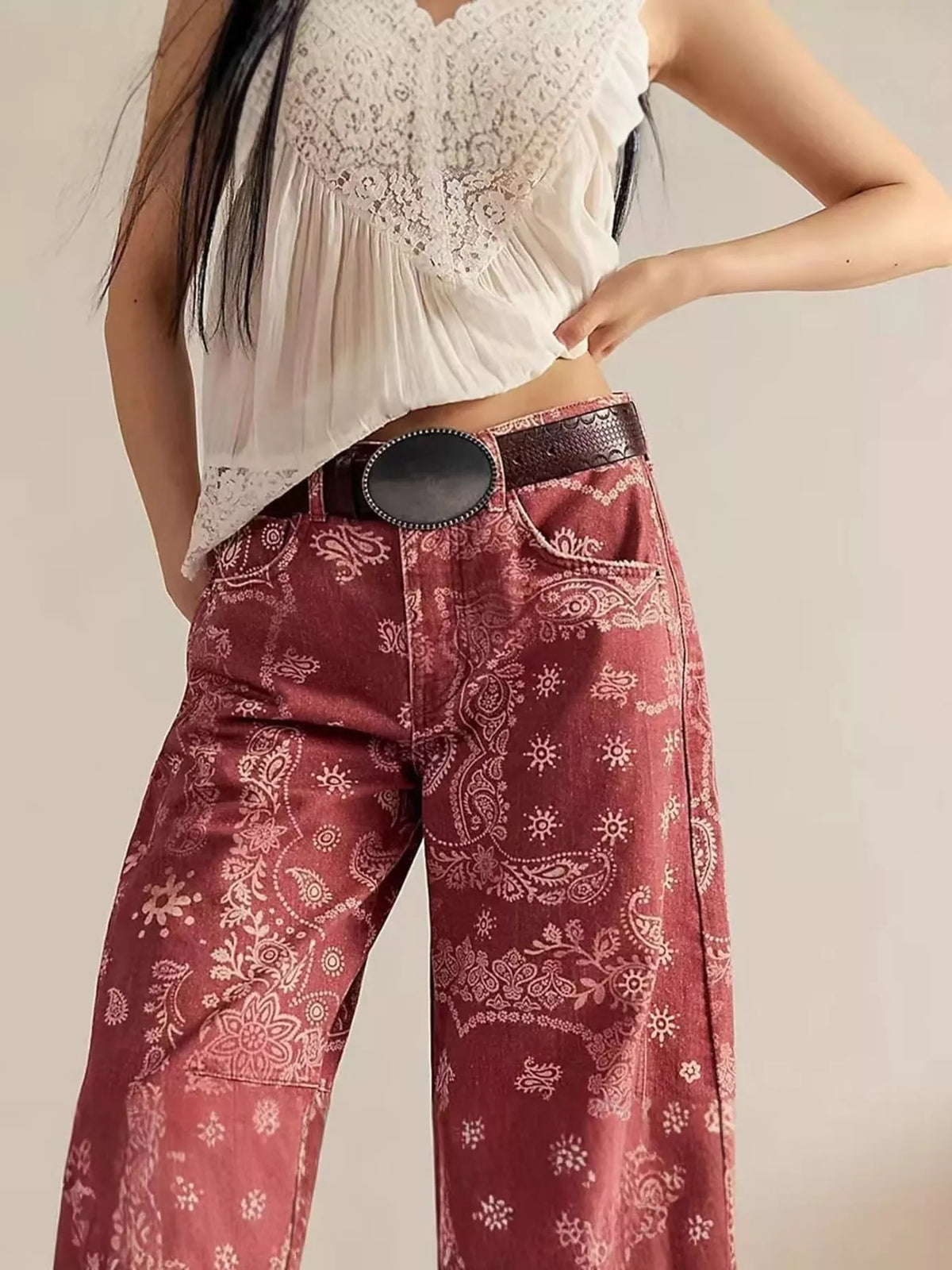 Printed Wide-leg Jeans (3)