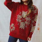 Snowflake Pattern Long Sleeve Sweater (3)