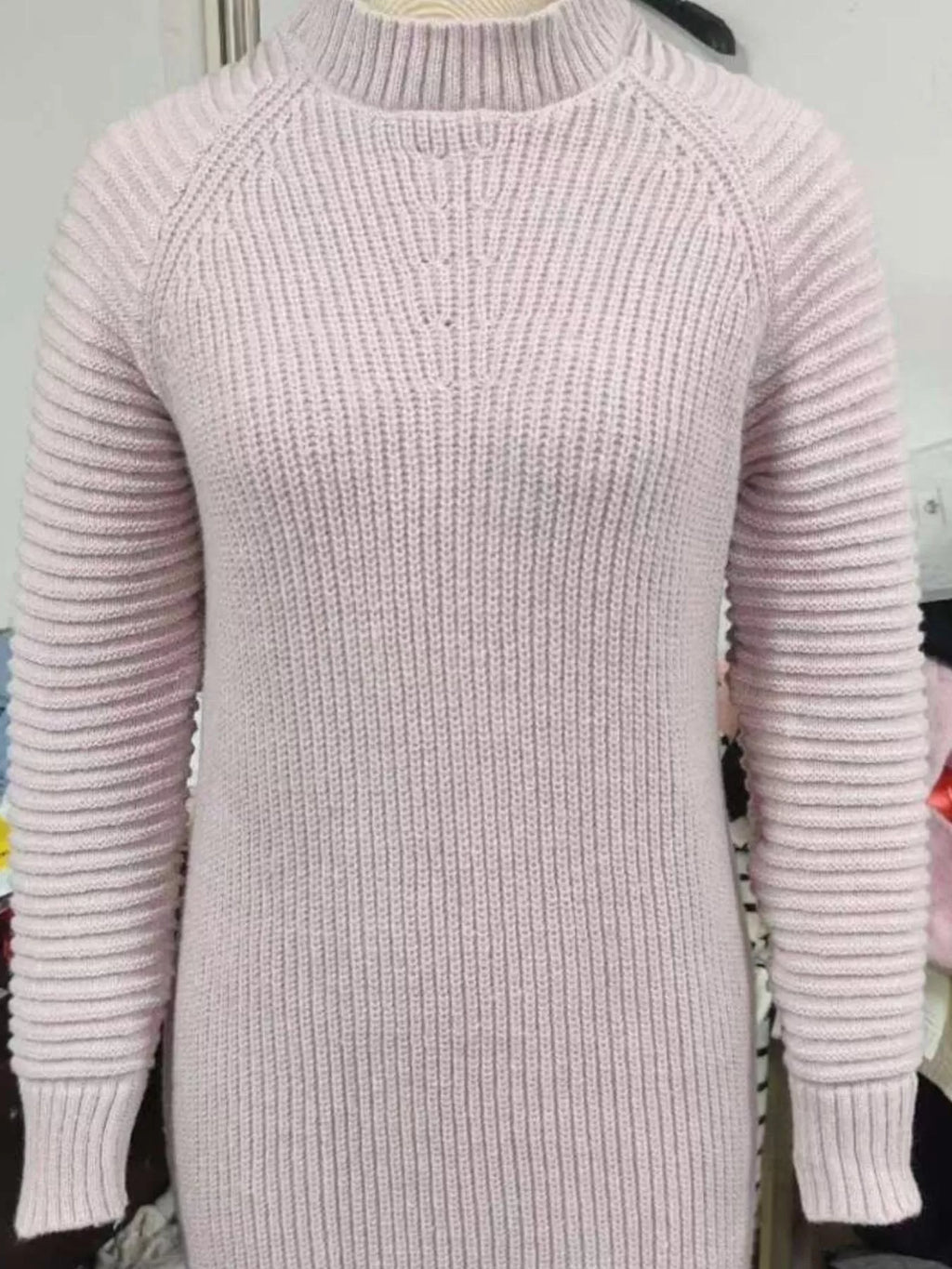 Full Size Turtleneck Raglan Sleeve Sweater Dress Plus (3)