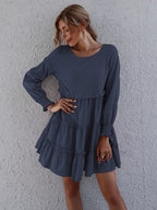 Ruffle Tiered Long Sleeve Mini Dress (8)