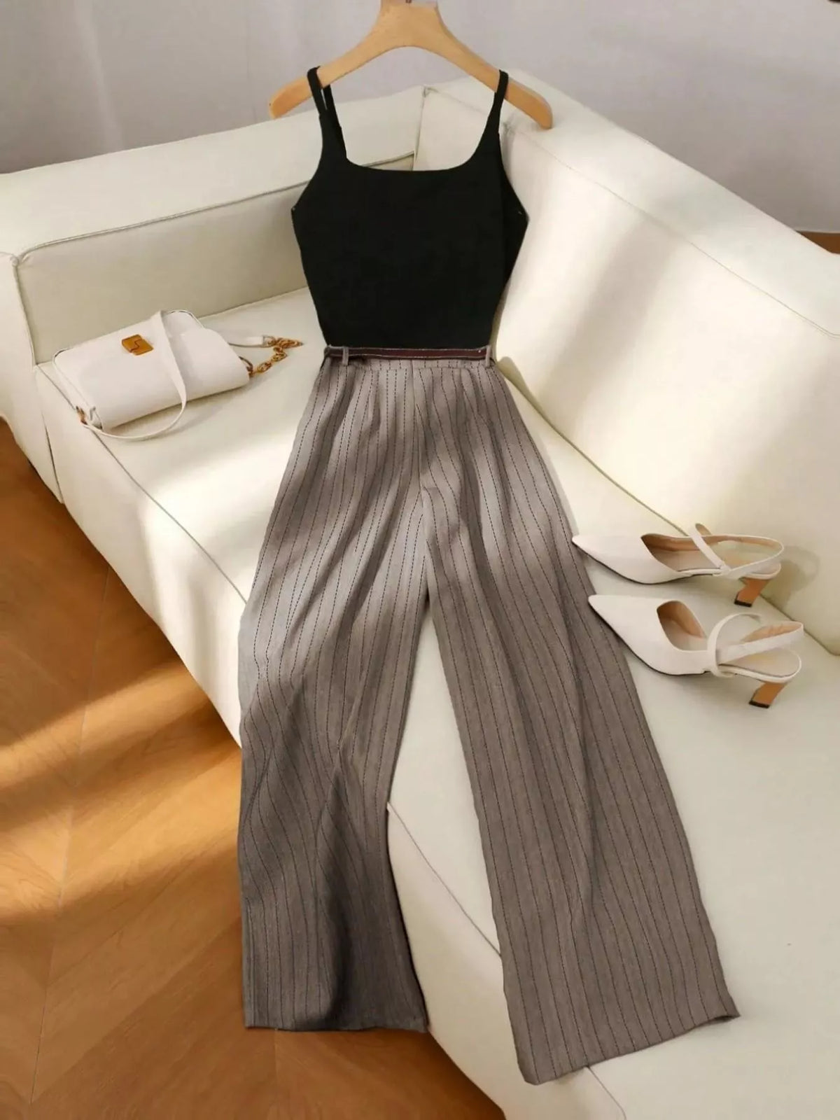 Sleeveless Top Wide-leg Pants Set (14)