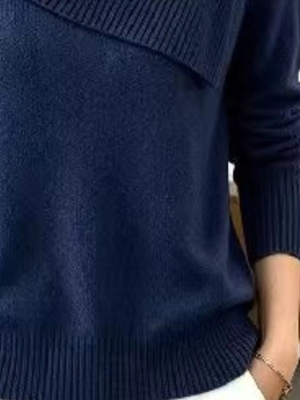 Full Size Asymmetric Ribbed Collar Sweater Plus (24)