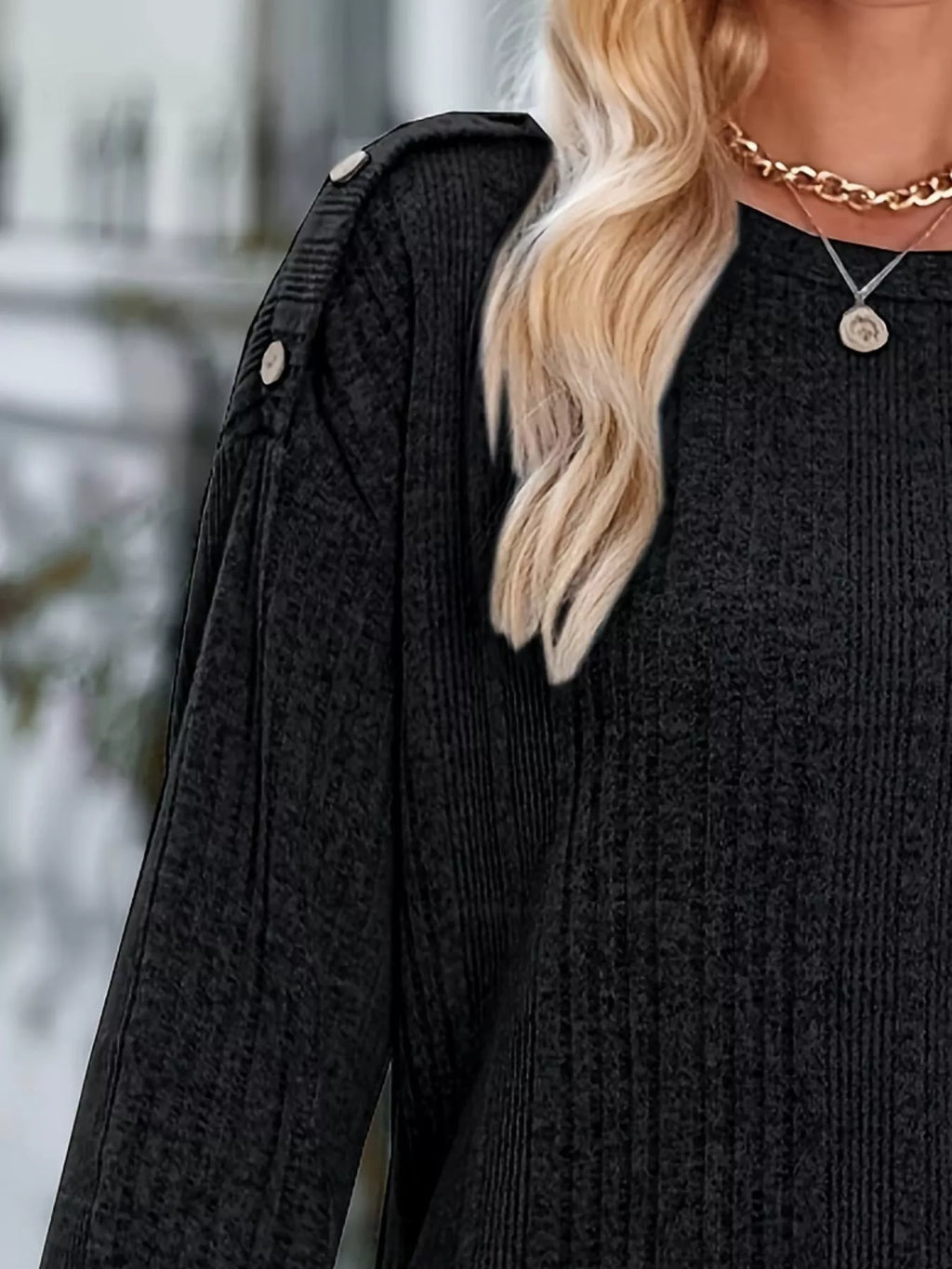Boat Neck Ribbed Knit T-shirt (12)