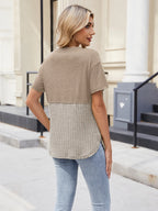 Two-tone Short Sleeve Top (12)