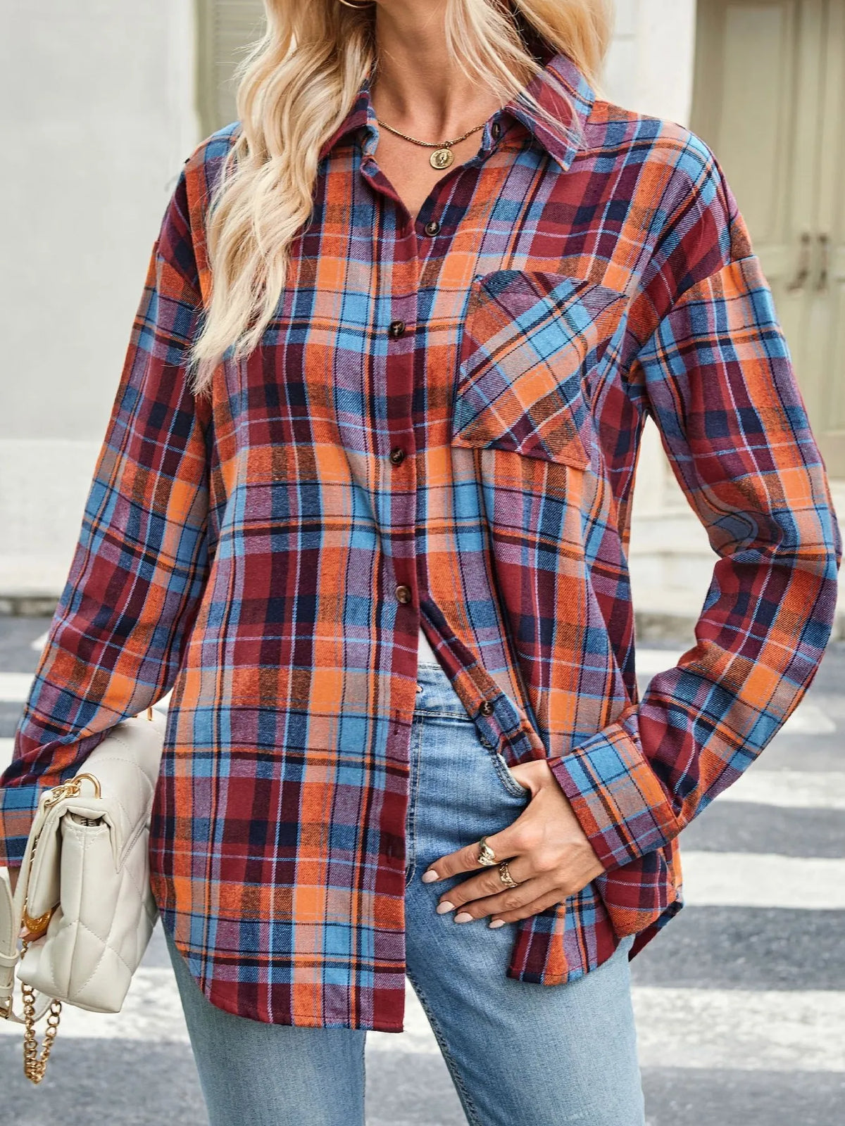 Plaid Button Up Long Sleeve Shirt (23)