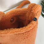 Solid Color Faux Lamb Wool One-shoulder Underarm Bag photo 3